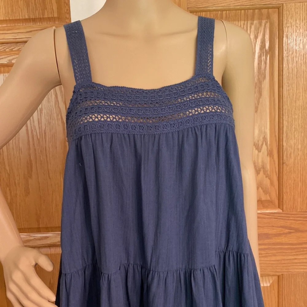 Universal Thread blue pheasant style crepe sun dress with fun top/strap … - Picture 2 of 9